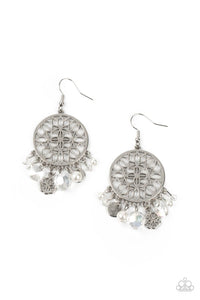 PRE-ORDER - Paparazzi Garden Dreamcatcher - White - Earrings - $5 Jewelry with Ashley Swint