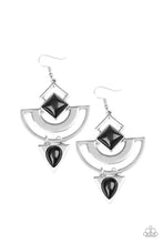 Load image into Gallery viewer, Paparazzi Geo Gypsy - Black - Teardrop Bead - Silver Earrings - $5 Jewelry with Ashley Swint