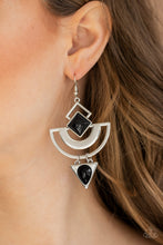 Load image into Gallery viewer, Paparazzi Geo Gypsy - Black - Teardrop Bead - Silver Earrings - $5 Jewelry with Ashley Swint