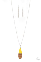 Load image into Gallery viewer, Paparazzi Going Overboard - Yellow - Wooden Pendant - Silver Chain Necklace &amp; Earrings - $5 Jewelry with Ashley Swint