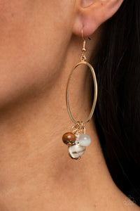 Paparazzi Golden Grotto - White - Seashell Earrings - $5 Jewelry with Ashley Swint