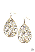 Load image into Gallery viewer, Paparazzi Grapevine Grandeur - Brass - Vine Filigree - Teardrop Earrings - $5 Jewelry with Ashley Swint