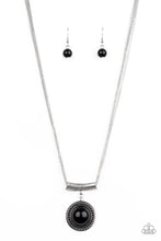 Load image into Gallery viewer, Paparazzi Gypsy Gulf - Black Bead - Silver Necklace and matching Earrings - $5 Jewelry With Ashley Swint