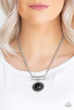 Load image into Gallery viewer, Paparazzi Gypsy Gulf - Black Bead - Silver Necklace and matching Earrings - $5 Jewelry With Ashley Swint