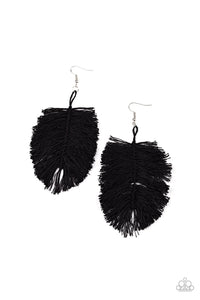 Paparazzi Hanging by a Thread - Black - Fringe / Thread / Tassel Earrings - $5 Jewelry with Ashley Swint