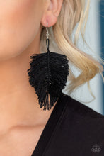 Load image into Gallery viewer, Paparazzi Hanging by a Thread - Black - Fringe / Thread / Tassel Earrings - $5 Jewelry with Ashley Swint