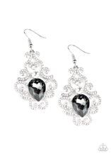 Load image into Gallery viewer, Paparazzi Happily Ever AFTERGLOW - Silver - Smoky &amp; White Rhinestones - Earrings - $5 Jewelry with Ashley Swint
