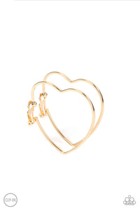 PRE-ORDER - Paparazzi Harmonious Hearts - Gold - Clip On Earrings - $5 Jewelry with Ashley Swint