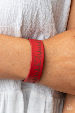 PRE-ORDER - Paparazzi Haute Heartbeat - Red - Bracelet - $5 Jewelry with Ashley Swint