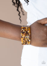 Load image into Gallery viewer, Paparazzi HAUTE Under The Collar - Yellow - Tortoise Shell Pattern - Bracelet - $5 Jewelry with Ashley Swint