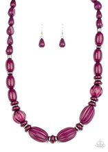 Load image into Gallery viewer, Paparazzi High Alert - Purple Plum Beads - Necklace &amp; Earrings - $5 Jewelry with Ashley Swint