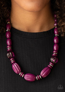 Paparazzi High Alert - Purple Plum Beads - Necklace & Earrings - $5 Jewelry with Ashley Swint