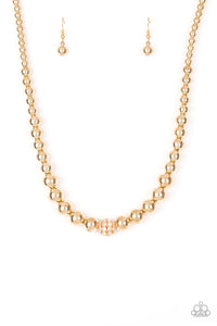 Paparazzi High-Stakes FAME - Gold - Necklace & Earrings - $5 Jewelry with Ashley Swint