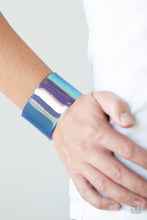 Load image into Gallery viewer, Paparazzi Holographic Aura - Blue - Cuff Bracelet - $5 Jewelry with Ashley Swint