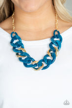 Load image into Gallery viewer, Paparazzi I Have A HAUTE Date - Blue - Faux Marble - Acrylic - Gold Chain Necklace and matching Earrings - $5 Jewelry With Ashley Swint
