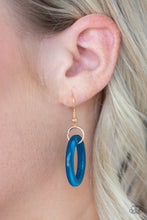 Load image into Gallery viewer, Paparazzi I Have A HAUTE Date - Blue - Faux Marble - Acrylic - Gold Chain Necklace and matching Earrings - $5 Jewelry With Ashley Swint