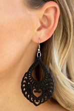 Load image into Gallery viewer, Paparazzi If You WOOD Be So Kind - Black - Wooden Filigree - Earrings - $5 Jewelry with Ashley Swint