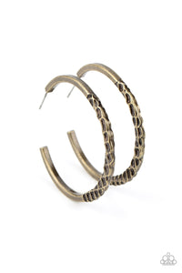 PRE-ORDER - Paparazzi Imprinted Intensity - Brass - Earrings - $5 Jewelry with Ashley Swint