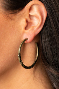 PRE-ORDER - Paparazzi Imprinted Intensity - Brass - Earrings - $5 Jewelry with Ashley Swint