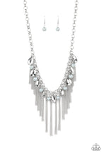 Load image into Gallery viewer, Paparazzi Industrial Intensity - Silver - Teardrop Pearly Beads - Necklace &amp; Earrings - $5 Jewelry With Ashley Swint