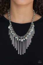 Load image into Gallery viewer, Paparazzi Industrial Intensity - Silver - Teardrop Pearly Beads - Necklace &amp; Earrings - $5 Jewelry With Ashley Swint