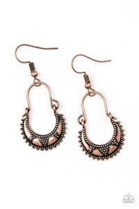 Paparazzi Industrially Indigenous - Copper - Studded Rounded - Earrings - $5 Jewelry with Ashley Swint