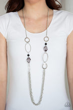 Load image into Gallery viewer, Paparazzi Jewel Jubilee - Black Beads - Silver Hoops Chains Necklace &amp; Earrings - $5 Jewelry With Ashley Swint
