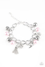 Load image into Gallery viewer, Paparazzi Lady Love Dove - PINK Pearls - White Rhinestones - Silver Charm Bracelet - $5 Jewelry with Ashley Swint