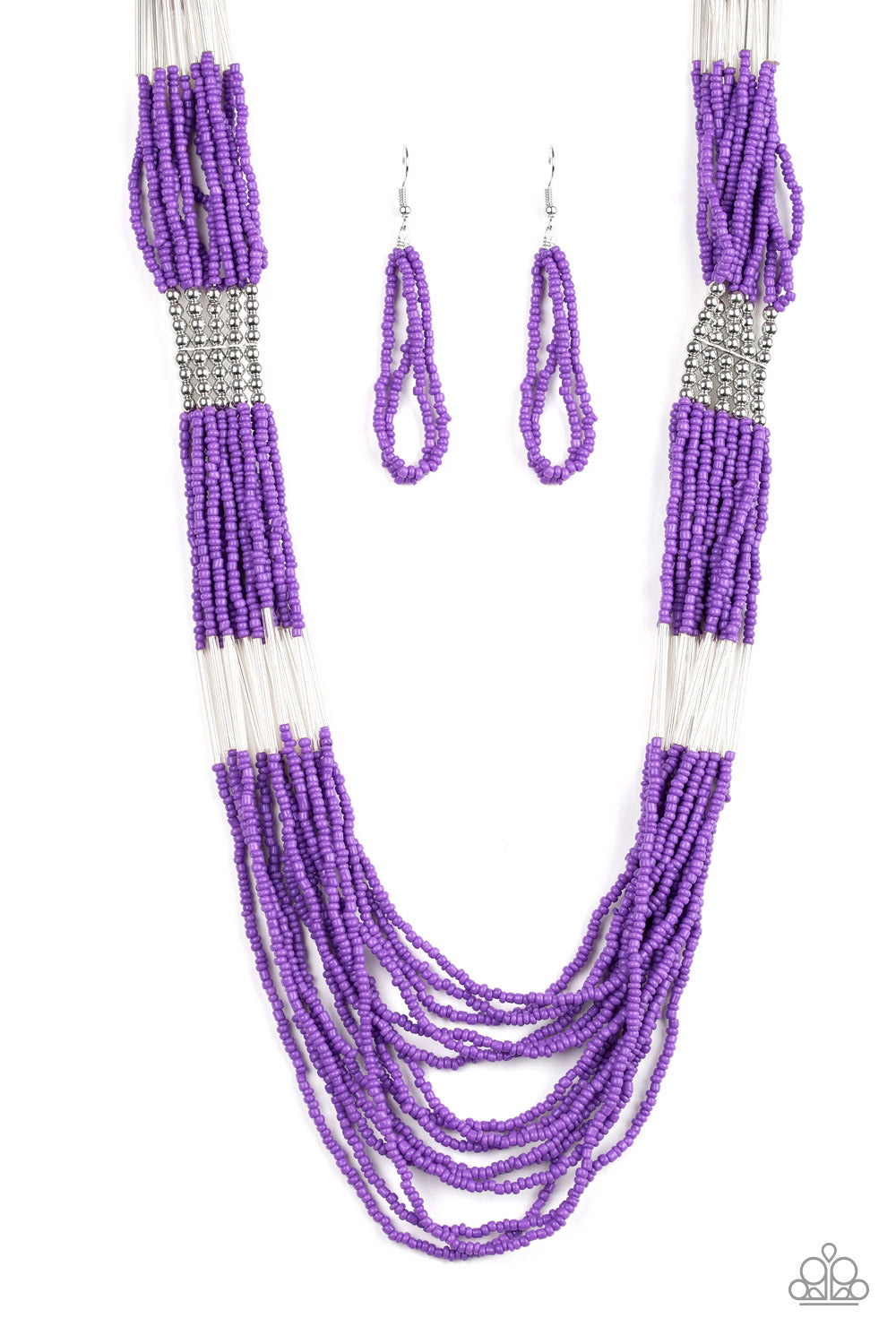 Paparazzi Let It BEAD - Purple - Seed Beads - Necklace & Earrings - $5 Jewelry with Ashley Swint