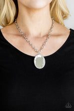 Load image into Gallery viewer, Paparazzi Light As HEIR - White Gem - Silver Necklace &amp; Earrings - $5 Jewelry with Ashley Swint
