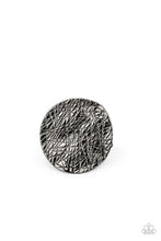 Load image into Gallery viewer, Paparazzi Lined Up - Black - Gunmetal Etched Disc - Ring - $5 Jewelry with Ashley Swint
