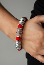 Load image into Gallery viewer, Paparazzi Live Life To The COLOR-fullest - Red - Silver Beads Bracelet - $5 Jewelry With Ashley Swint