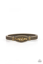 Load image into Gallery viewer, Paparazzi Locked in Luster - Brass - Hinged Bracelet - $5 Jewelry with Ashley Swint