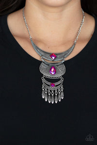 PRE-ORDER - Paparazzi Lunar Enchantment - Pink - UV IRIDESCENT - Necklace & Earrings - $5 Jewelry with Ashley Swint