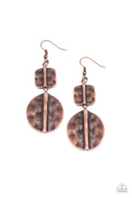 Load image into Gallery viewer, Paparazzi Lure Allure - Copper - Hammered Square &amp; Oval Frames - Earrings - $5 Jewelry with Ashley Swint