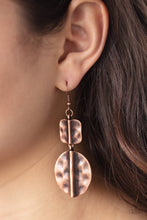 Load image into Gallery viewer, Paparazzi Lure Allure - Copper - Hammered Square &amp; Oval Frames - Earrings - $5 Jewelry with Ashley Swint