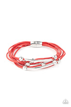 Load image into Gallery viewer, Paparazzi Magnetically Modern - Red - Faceted Silver Beads - Magnetic Closure - Bracelet - $5 Jewelry with Ashley Swint