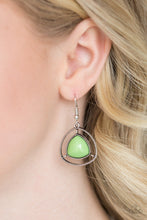 Load image into Gallery viewer, Paparazzi Make A Point - Green Beads - Silver Chain Necklace and matching Earrings - $5 Jewelry With Ashley Swint
