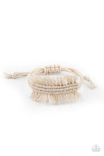 Load image into Gallery viewer, Paparazzi Make Yourself at HOMESPUN - White - Sliding Knot Bracelet - $5 Jewelry with Ashley Swint