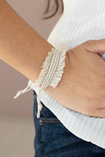 Load image into Gallery viewer, Paparazzi Make Yourself at HOMESPUN - White - Sliding Knot Bracelet - $5 Jewelry with Ashley Swint