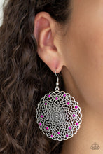 Load image into Gallery viewer, Paparazzi Mandala Mandalay - Pink Rhinestones - Silver Earrings - $5 Jewelry With Ashley Swint