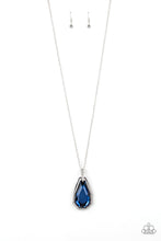 Load image into Gallery viewer, Paparazzi Maven Magic - Blue Gem - White Rhinestones - Silver Chain Necklace &amp; Earrings - $5 Jewelry With Ashley Swint