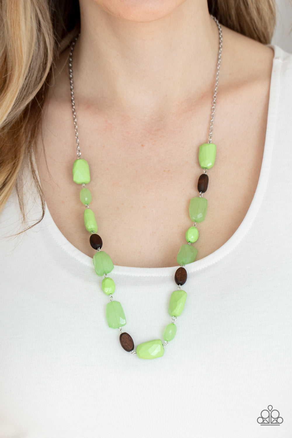 PRE-ORDER - Paparazzi Meadow Escape - Green - Necklace & Earrings - $5 Jewelry with Ashley Swint