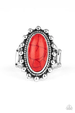 Load image into Gallery viewer, Paparazzi Mineral Movement - Red Stone - Studded Silver Ring - $5 Jewelry with Ashley Swint