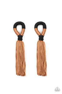Paparazzi Moroccan Mambo - Brown - Thread / Fringe / Tassel - Earrings - $5 Jewelry with Ashley Swint