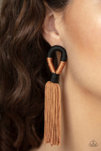 Load image into Gallery viewer, Paparazzi Moroccan Mambo - Brown - Thread / Fringe / Tassel - Earrings - $5 Jewelry with Ashley Swint