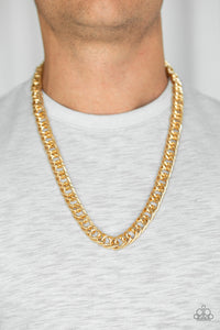 Paparazzi Omega - Gold - Bold Cable Chain - Necklace - Men's Collection - $5 Jewelry with Ashley Swint
