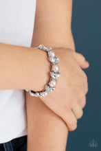 Load image into Gallery viewer, Paparazzi Opulent Oasis - Pink Pearls - Leafy Silver - Stretchy Band Bracelet - $5 Jewelry with Ashley Swint