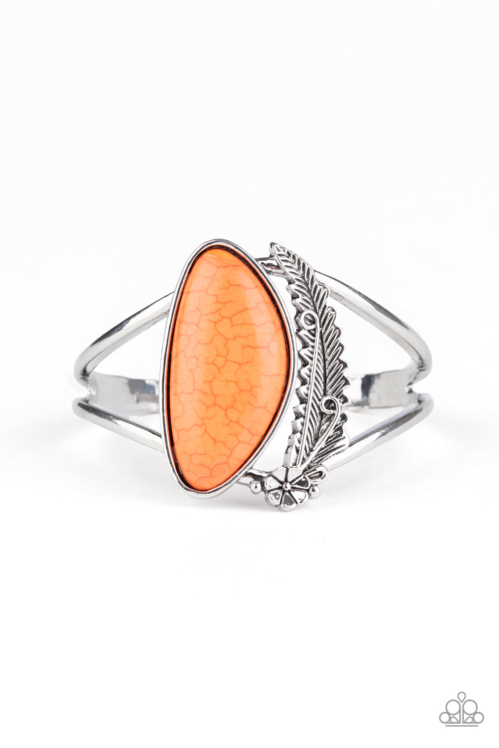 Paparazzi Out In The Wild - Orange Stone - Cuff Bracelet - $5 Jewelry with Ashley Swint