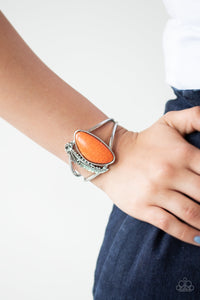 Paparazzi Out In The Wild - Orange Stone - Cuff Bracelet - $5 Jewelry with Ashley Swint